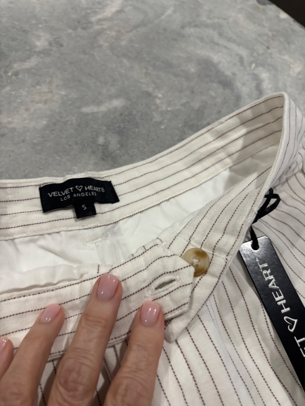 VELVET HEART PINSTRIPE SHORTS - Picture 8 of 14